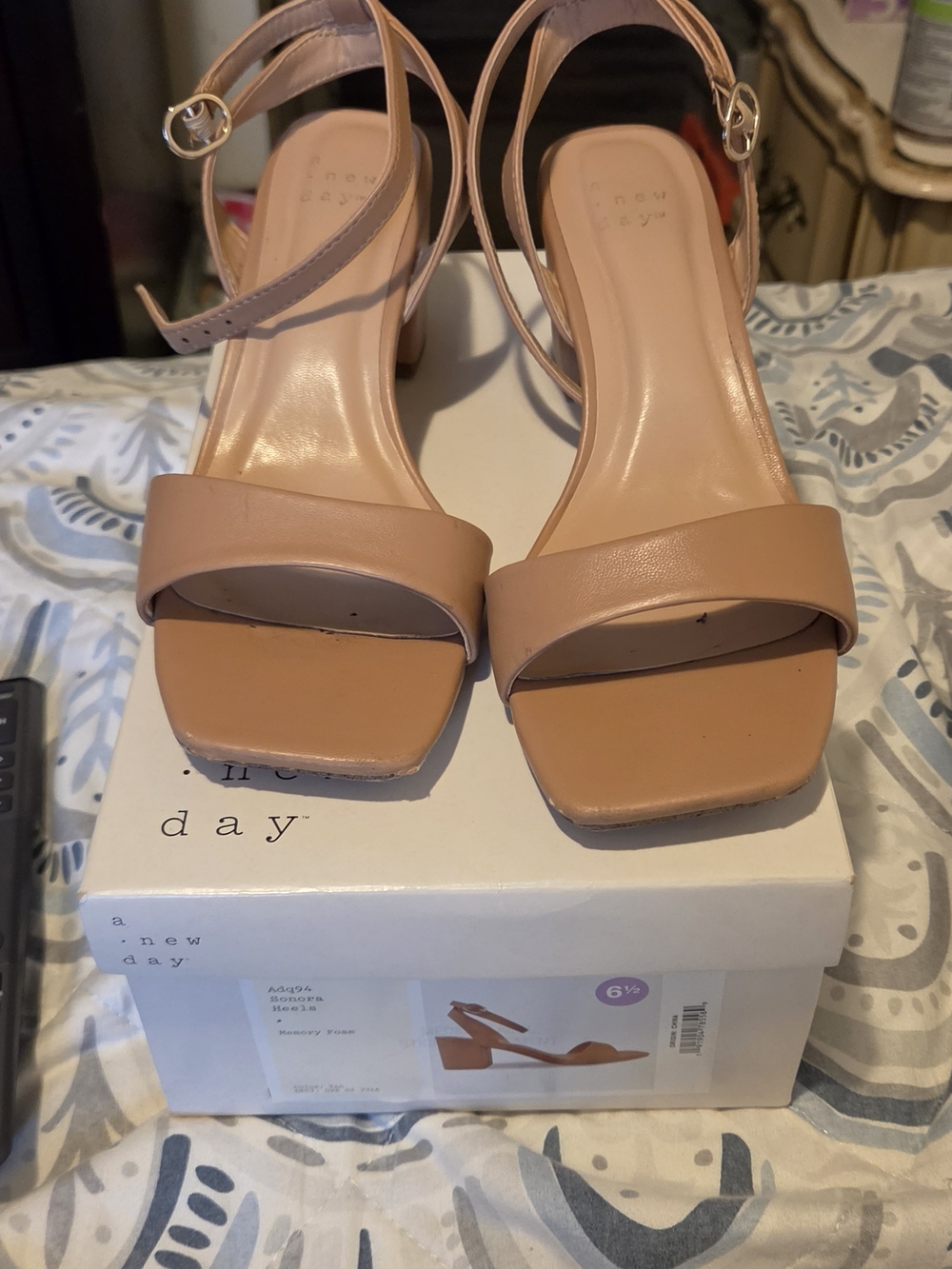a new day Tan Block Heels with Ankle Strap